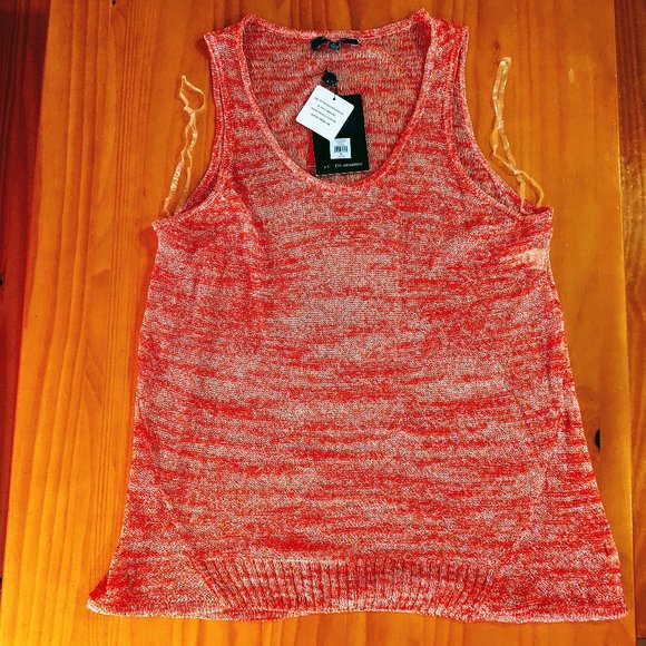 Peter Som NWT Loose Knit Tank Top, Orange, XL - Picture 4 of 5